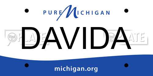 DAVIDA Michigan License Plate