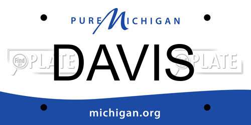 DAVIS Michigan License Plate