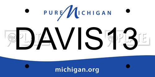 DAVIS13 Michigan License Plate