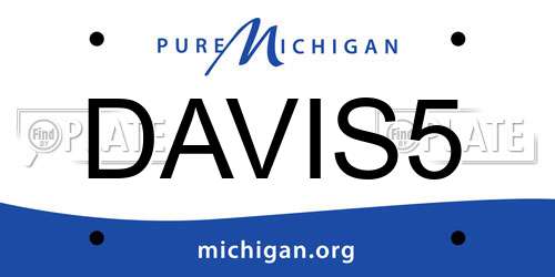DAVIS5 Michigan License Plate
