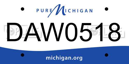 DAW0518 Michigan License Plate