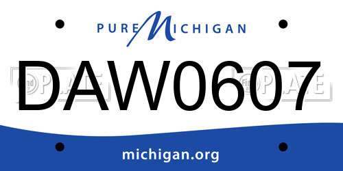 DAW0607 Michigan License Plate