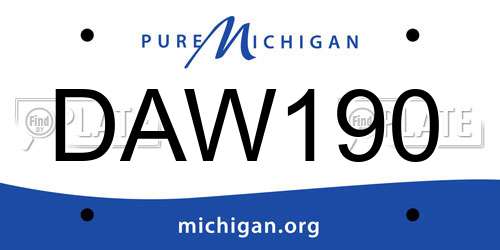 DAW190 Michigan License Plate