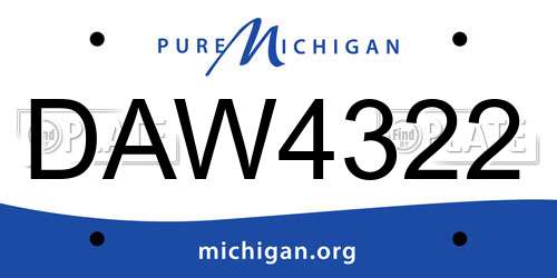 DAW4322 Michigan License Plate