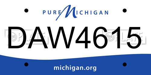 DAW4615 Michigan License Plate
