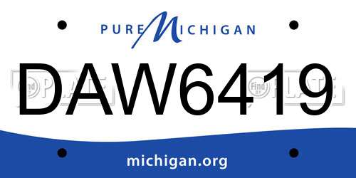DAW6419 Michigan License Plate
