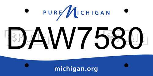 DAW7580 Michigan License Plate