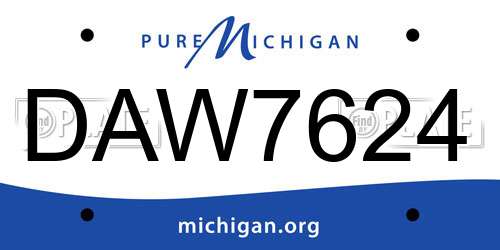DAW7624 Michigan License Plate