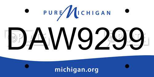 DAW9299 Michigan License Plate