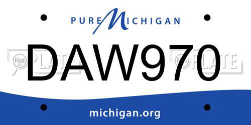 DAW970 Michigan License Plate
