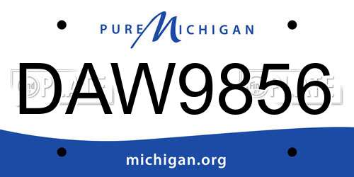 DAW9856 Michigan License Plate