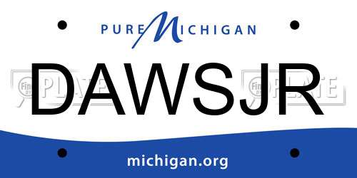 DAWSJR Michigan License Plate