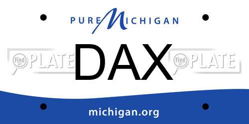 DAX Michigan License Plate