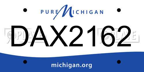 DAX2162 Michigan License Plate