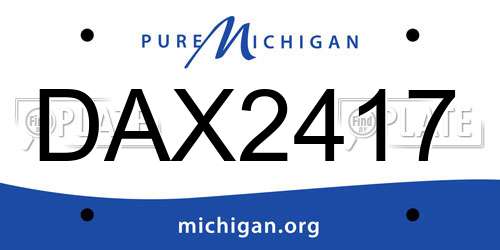 DAX2417 Michigan License Plate