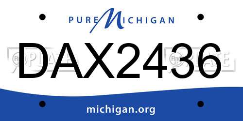 DAX2436 Michigan License Plate