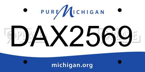 DAX2569 Michigan License Plate