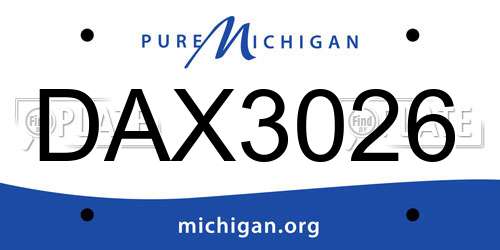 DAX3026 Michigan License Plate