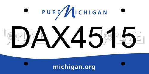 DAX4515 Michigan License Plate