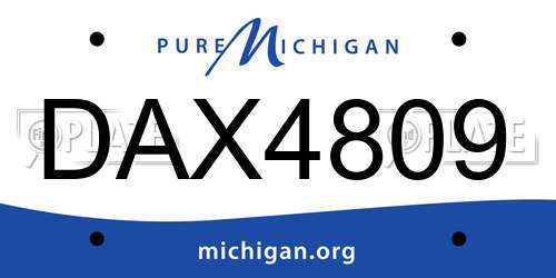 DAX4809 Michigan License Plate