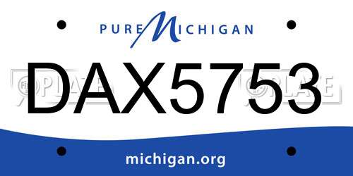 DAX5753 Michigan License Plate