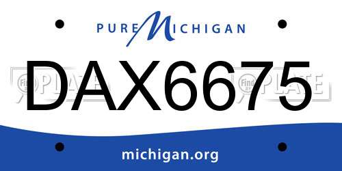 DAX6675 Michigan License Plate