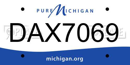 DAX7069 Michigan License Plate