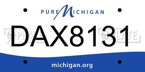 DAX8131 Michigan License Plate