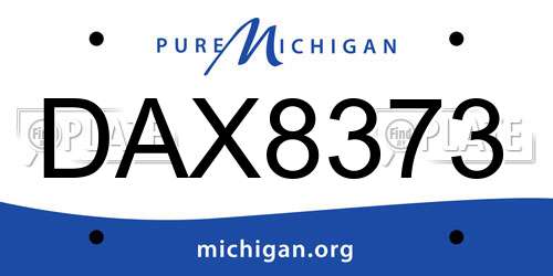 DAX8373 Michigan License Plate