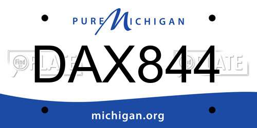DAX844 Michigan License Plate