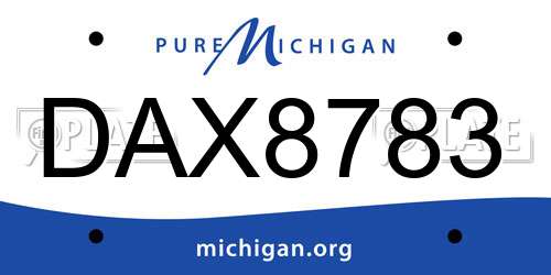 DAX8783 Michigan License Plate
