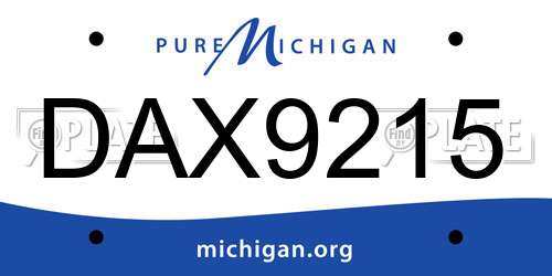 DAX9215 Michigan License Plate