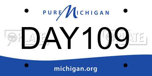 DAY109 Michigan License Plate