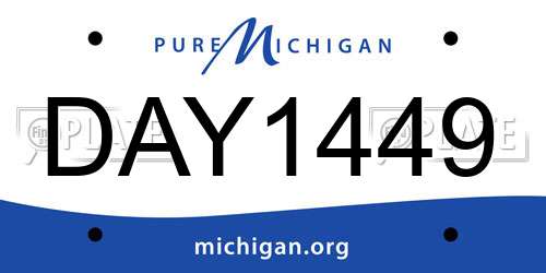 DAY1449 Michigan License Plate