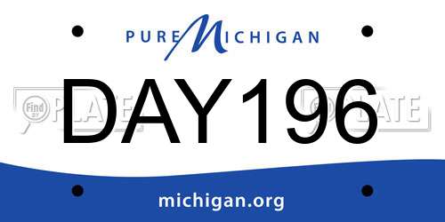 DAY196 Michigan License Plate