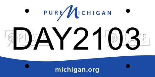 DAY2103 Michigan License Plate