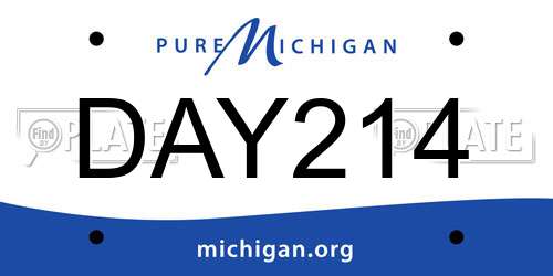 DAY214 Michigan License Plate