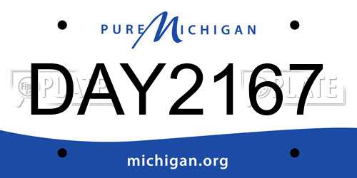 DAY2167 Michigan License Plate