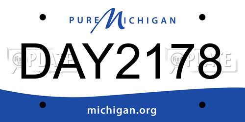 DAY2178 Michigan License Plate