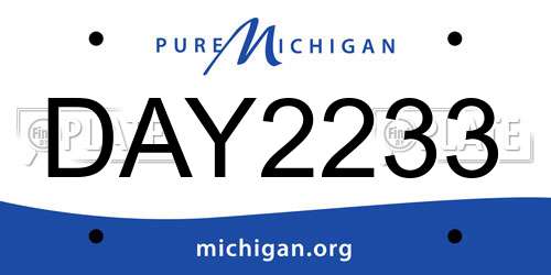 DAY2233 Michigan License Plate