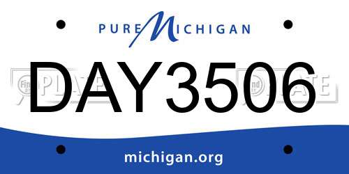 DAY3506 Michigan License Plate