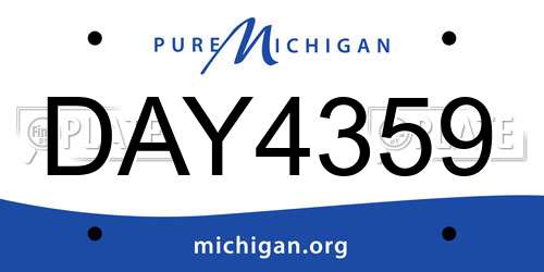 DAY4359 Michigan License Plate