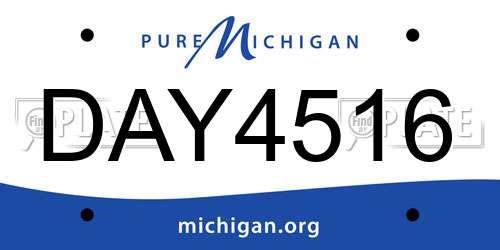 DAY4516 Michigan License Plate
