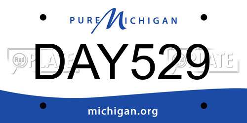 DAY529 Michigan License Plate