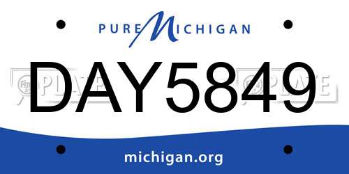 DAY5849 Michigan License Plate