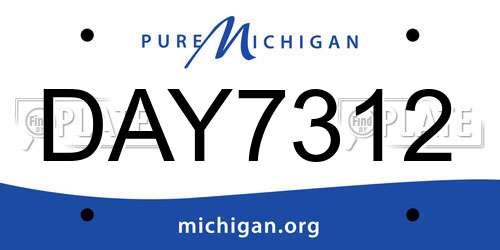DAY7312 Michigan License Plate