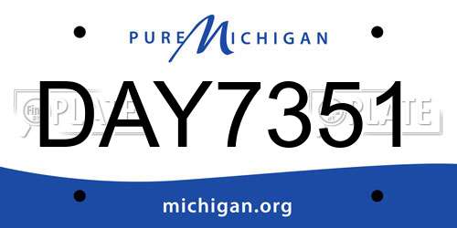 DAY7351 Michigan License Plate