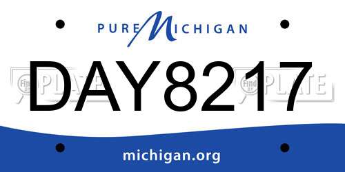 DAY8217 Michigan License Plate