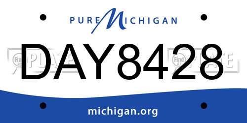 DAY8428 Michigan License Plate