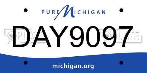 DAY9097 Michigan License Plate